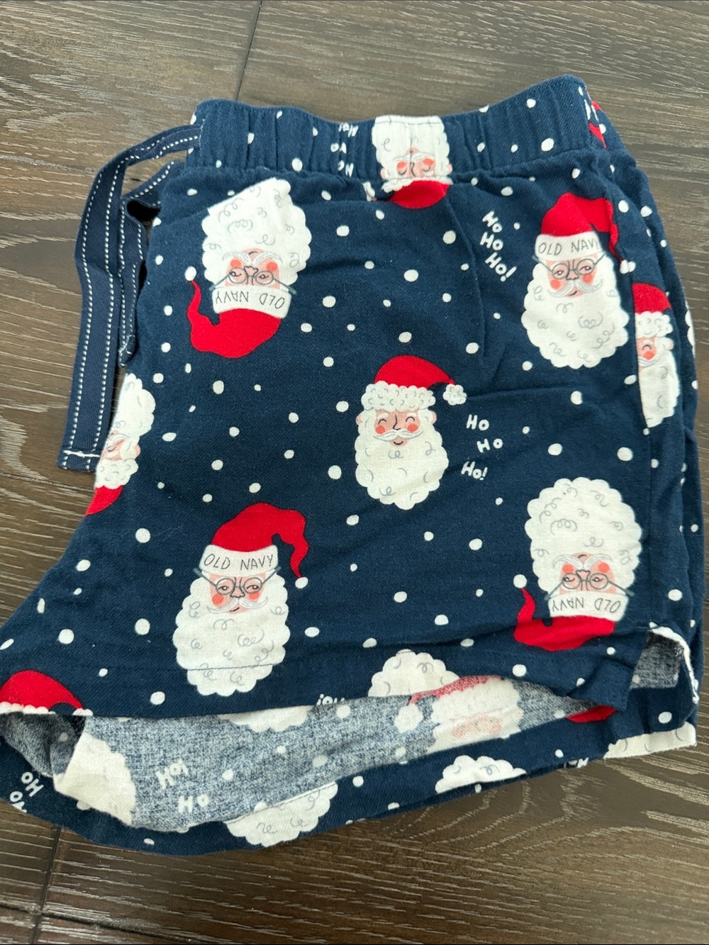 Old Navy Navy blue, Red, White Santa Face Cotton Pajama Shorts Large Christmas